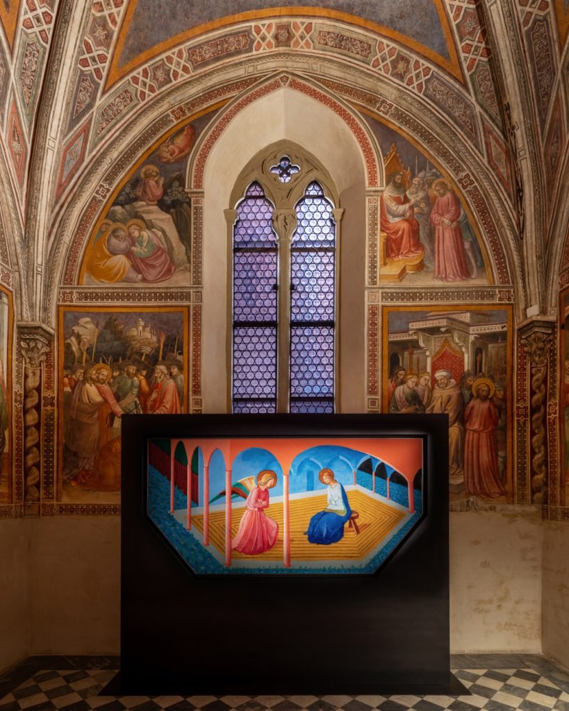 david hockney annunciation ii after fra angelico exhibition view from palazzo strozzi website